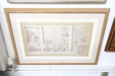 Lot 10 - Lefèvre (Valentin, 1637-1677). Birth of the Virgin, pen and brown wash