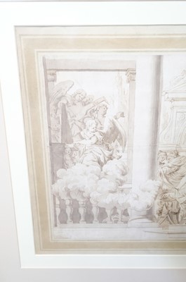 Lot 10 - Lefèvre (Valentin, 1637-1677). Birth of the Virgin, pen and brown wash