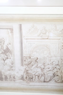 Lot 10 - Lefèvre (Valentin, 1637-1677). Birth of the Virgin, pen and brown wash