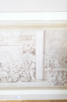 Lot 10 - Lefèvre (Valentin, 1637-1677). Birth of the Virgin, pen and brown wash