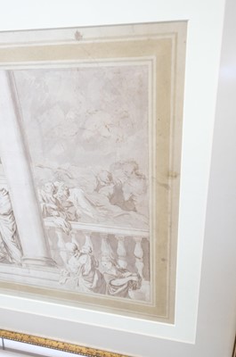 Lot 10 - Lefèvre (Valentin, 1637-1677). Birth of the Virgin, pen and brown wash