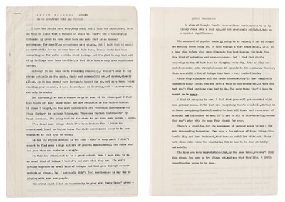 Lot 307 - Jazz Ephemera. ‘Sonny Rollins Speaks in an interview with Les Tomkins’, c. 1965