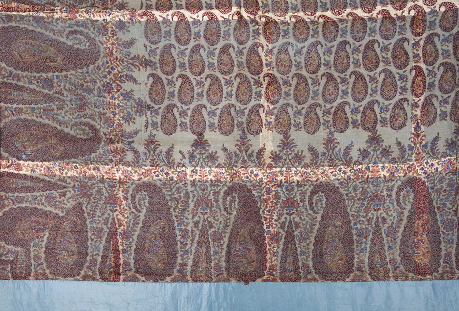 Lot 477 - Shawl. Two large panels of paisley design, possibly Norwich, mid 19th century