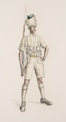 Lot 330 - Collett-Mason (William Wallace, 1895-1957). Punjabi Military Officer, black chalk