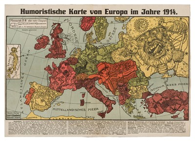 Lot 222 - Lehmann-Dumont (Karl). Humoristische Karte von Europa im Jahre 1914, Dresden, 1914