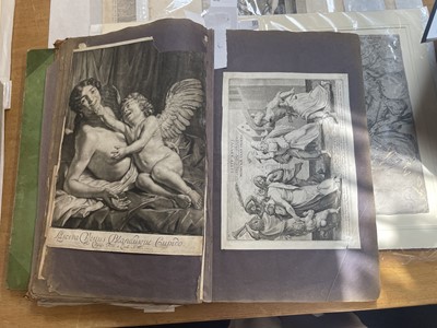 Lot 15 - Old Master Prints and Engravings. A folio album of Dutch, Italian and English prints and engravings