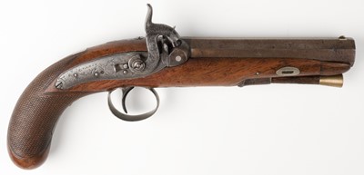 Lot 351 - Pistol. A Victorian percussion overcoat pistol by Weston of Brighton