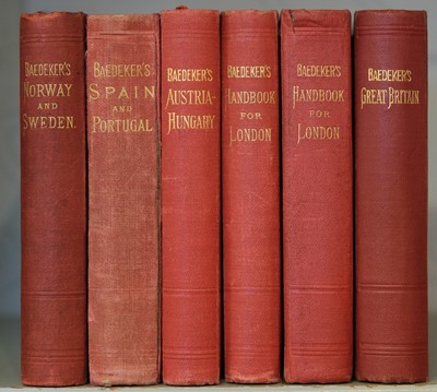 Lot 2 - Baedeker (Karl). Collection of 6 volumes of Baedeker handbooks for travellers, mixed eds., 1879-1927