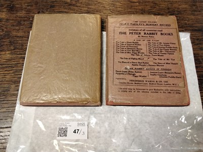 Lot 47 - Potter (Beatrix). The Tale of Two Bad Mice, 1st American edition, 1908, & 2 others, in glassine