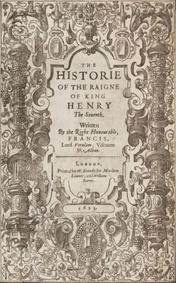 Lot 249 - Bacon (Francis). The Historie of the Raigne of King Henry the Seuenth..., 1622