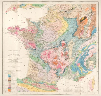 Lot 106 - France. Dufrenoy (Pierre A. & Elie de Beaumont, Leonce). Carte Geologique de France..., 1841