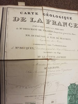 Lot 106 - France. Dufrenoy (Pierre A. & Elie de Beaumont, Leonce). Carte Geologique de France..., 1841