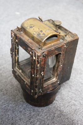 Lot 331 - Lamp. A WWII German bakelite carbide hanging lantern