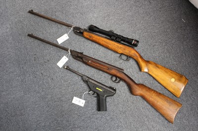 Lot 332 - Air guns. Two air rifles and an air pistol