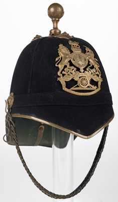 Lot 465 - Royal Army Medical Corps. An Edwardian home service blue cloth helmet