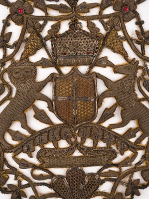Lot 496 - Indian. An heraldic Zardozi ceremonial garland, 19th century