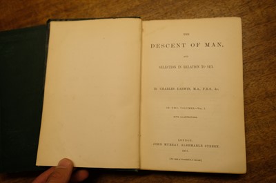 Lot 47 - Darwin (Charles). The Descent of Man, 2 volumes, 1st edition, 1st issue, London: John Murray, 1871