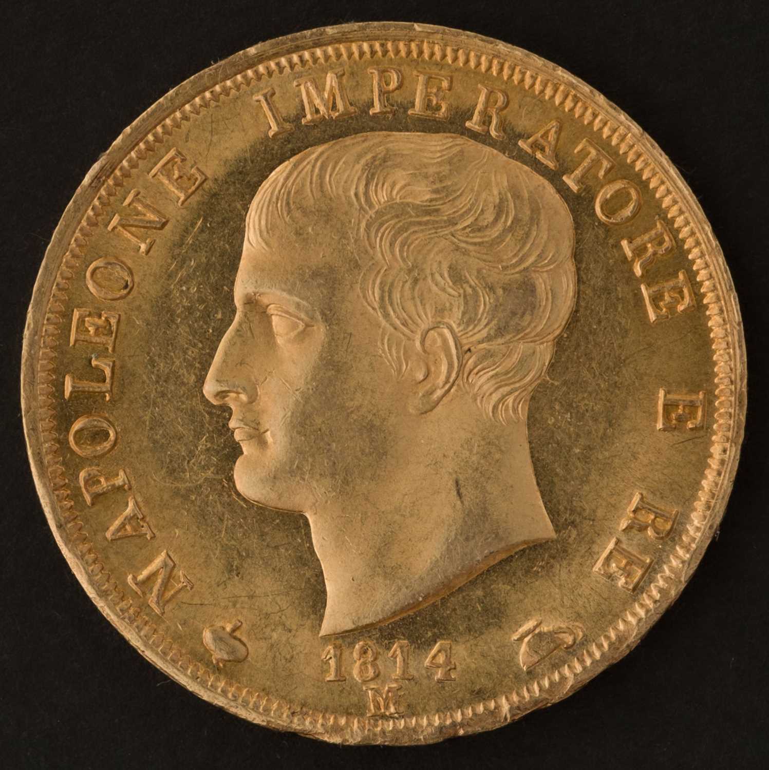198 - Italy. 40 Lire, 1814, Milan, gold coin
