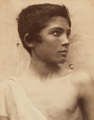 Lot 50 - Gloeden (Wilhelm von, 1856-1931). Head and shoulders portrait of a boy, c. 1900