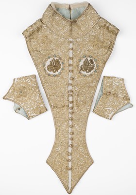 Lot 502 - Ottoman Embroidery. A goldwork collar and cuffs, late 19th/early 20th century