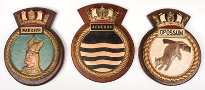 Lot 376 - Ship name plates. A collection of ship name plate wall plaques