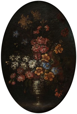 Lot 15 - Dutch School. Set of four Still Lifes of Flowers in a Silver Goblet, later 17th century