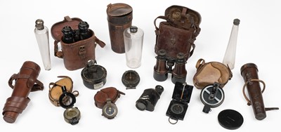 Lot 294 - Military compasses. A WWI Royal Flying Corps wrist compass by Dent & Co