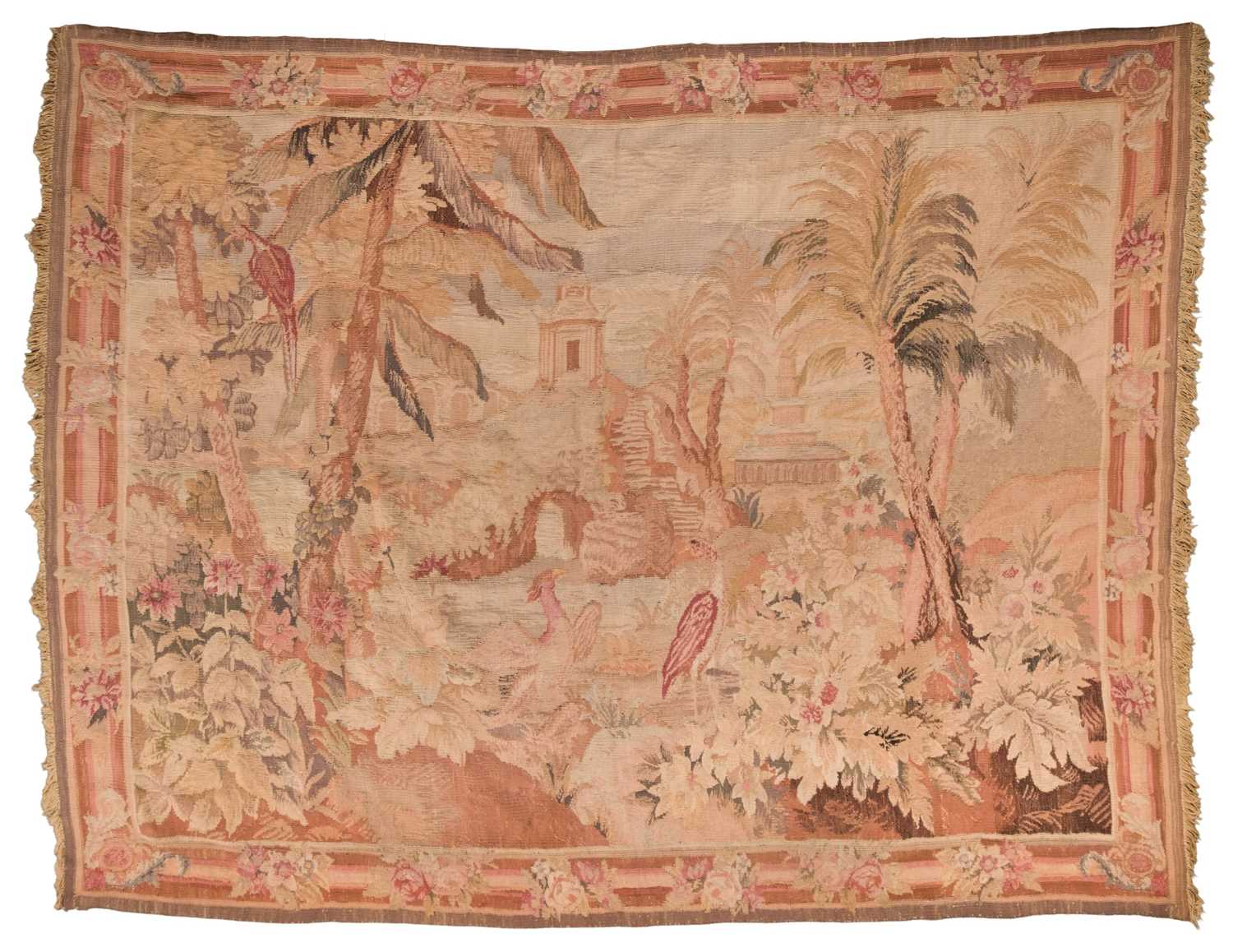 Lot 532 - Tapestry. A capriccio landscape tapestry, France, 18th century