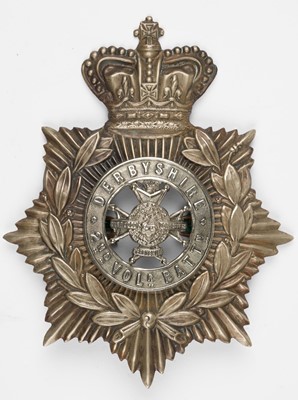 Lot 404 - Derbyshire Regiment. A Victorian helmet plate, circa 1887-1901
