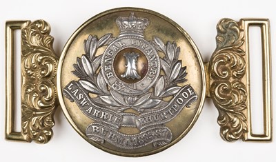Lot 452 - Bengal Infantry. A Victorian Indian Army officer's waist belt clasp of the 1st Bengal Infantry