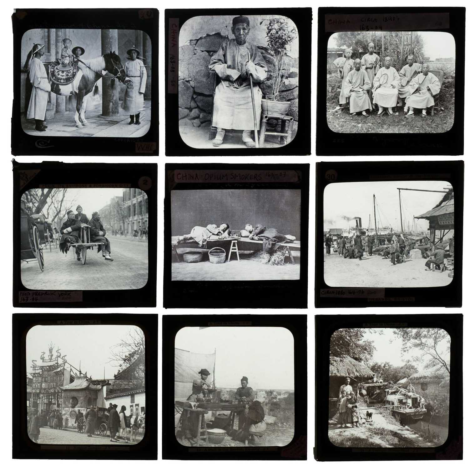 Lot 7 - China. A group of 12 photographic lantern slides, c. 1890s/1900s
