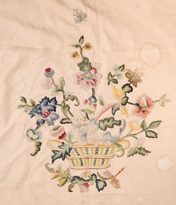 Lot 472 - Embroidered Coverlet. A large crewelwork counterpane, by Madeleine Garton (1885-1970)