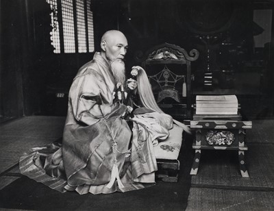 Lot 73 - Japan. The Buddhist abbot of Ikegami, by Herbert Ponting, c. 1920, gelatin silver print