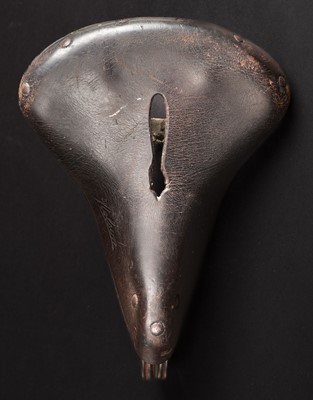 Lot 259 - Einstein’s Bicycle Saddle. A Nelson brown leather saddle + signed order form, 1929