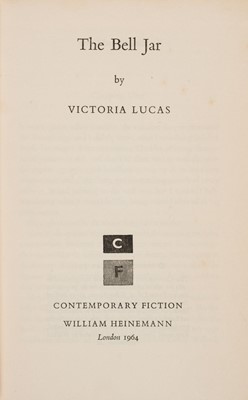Lot 741 - Lucas (Victoria, pseud. Sylvia Plath). The Bell Jar, 1964