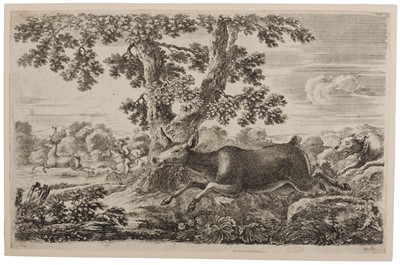 Lot 75 - Della Bella (Stefano, 1610-1664). Deer Hunt, 1654, Tour de Calais, & Veue d'Amsterdam, 1647