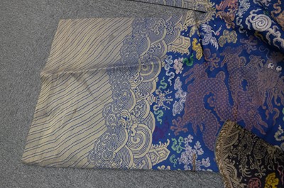 Lot 451 - Chinese Dragon Robe. A silk brocade nine-dragon robe, late Qing Dynasty