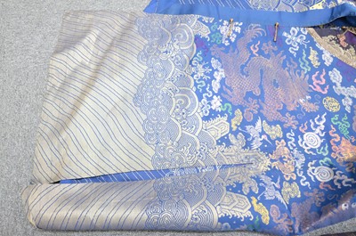Lot 451 - Chinese Dragon Robe. A silk brocade nine-dragon robe, late Qing Dynasty