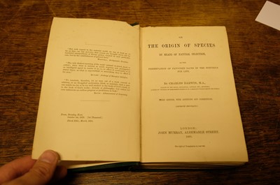 Lot 103 - Darwin (Charles). On the Origin of Species, 3rd edition, 1861