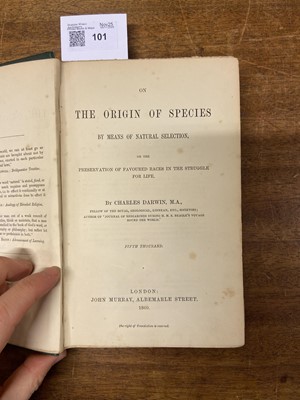 Lot 101 - Darwin (Charles). On the Origin of Species, 2nd edition, 5th thousand, 1860