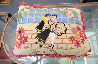 Lot 300 - Versace. A pair of Chinese Emperor cushions, 20th or 21st century, & 4 other cushions
