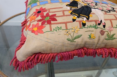 Lot 300 - Versace. A pair of Chinese Emperor cushions, 20th or 21st century, & 4 other cushions