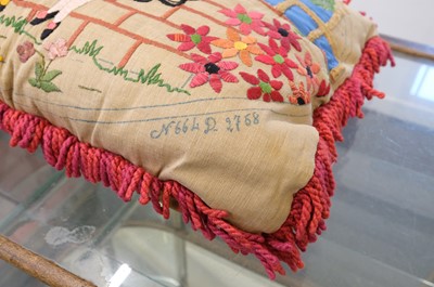 Lot 300 - Versace. A pair of Chinese Emperor cushions, 20th or 21st century, & 4 other cushions