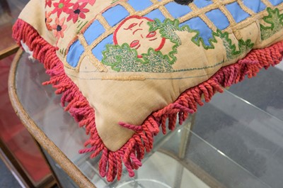 Lot 300 - Versace. A pair of Chinese Emperor cushions, 20th or 21st century, & 4 other cushions