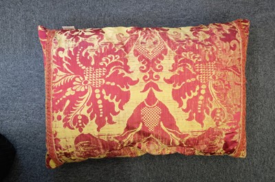 Lot 300 - Versace. A pair of Chinese Emperor cushions, 20th or 21st century, & 4 other cushions