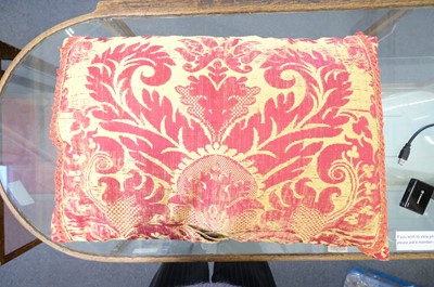 Lot 300 - Versace. A pair of Chinese Emperor cushions, 20th or 21st century, & 4 other cushions