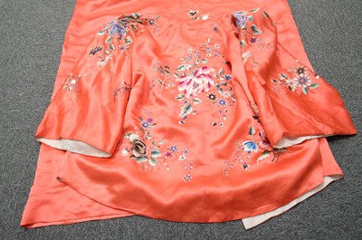 Lot 456 - Chinese. An embroidered coat, early 20th century, & an embroidered jacket and skirt