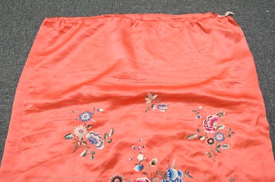 Lot 456 - Chinese. An embroidered coat, early 20th century, & an embroidered jacket and skirt
