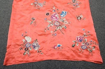 Lot 456 - Chinese. An embroidered coat, early 20th century, & an embroidered jacket and skirt