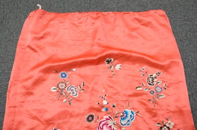 Lot 456 - Chinese. An embroidered coat, early 20th century, & an embroidered jacket and skirt